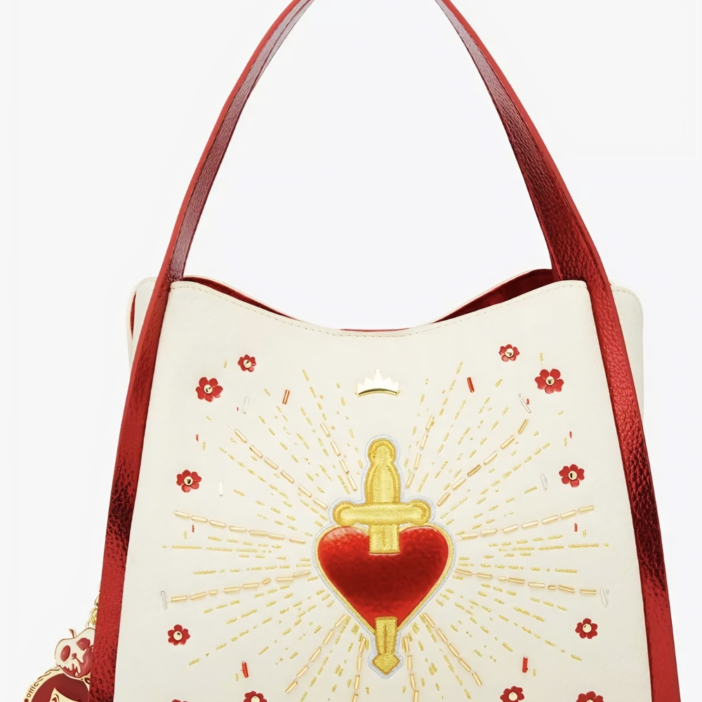The Loungefly Disney Snow White and tRed and White Heart Embellished Women's Bag
